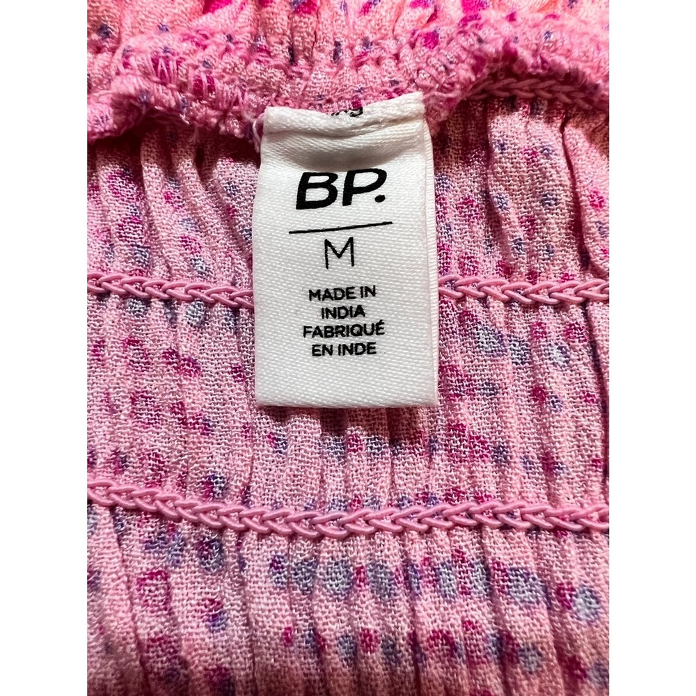 BP . Smocked Bodice Romper in‎ Pink Geodot Plaid Size Medium - Picture 5 of 7